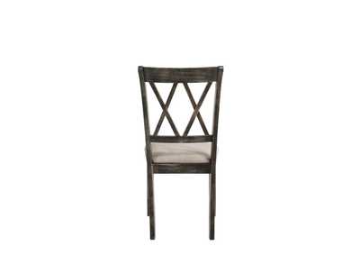 Claudia II Fabric & Weathered Gray Side Chair,Acme
