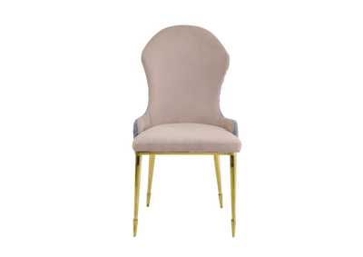 Caolan Tan, Lavender Fabric & Gold Side Chair,Acme