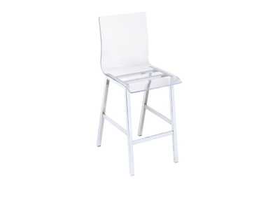 Image for Nadie Clear Acrylic & Chrome Counter Height Chair