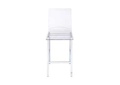 Docila Clear Acrylic & Chrome Counter Height Chair (2Pc)