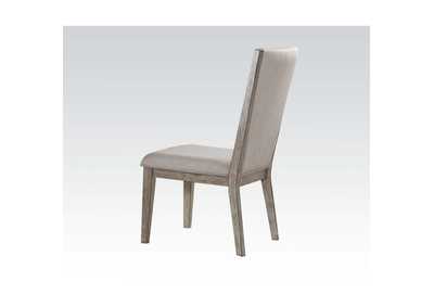 Rocky Fabric & Gray Oak Side Chair