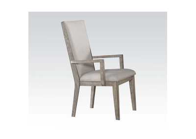 Rocky Fabric & Gray Oak Chair,Acme