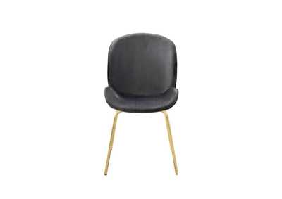 Chuchip Gray Velvet Gold Side Chair (2Pc),Acme