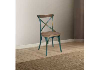 Image for Zaire Antique Turquoise Oak Side Chair