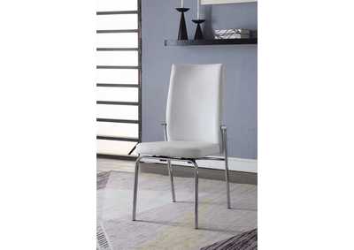 Osias White PU & Chrome Side Chair,Acme