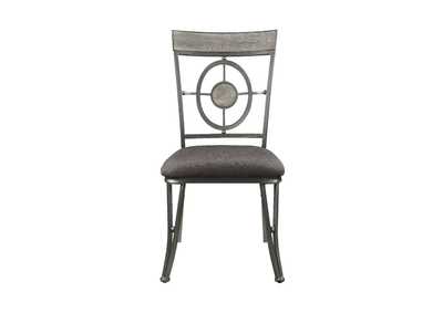 Landis Fabric & Gunmetal Side Chair,Acme