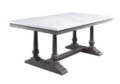 Image for Yabeina Marble Top & Gray Oak Finish Dining Table
