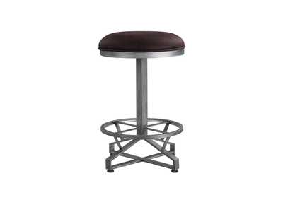 Image for Evangeline Rustic Brown Fabric Black Finish Stool (2Pc)