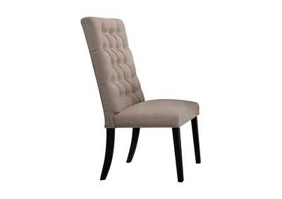 Morland Tan Linen & Vintage Black Side Chair,Acme