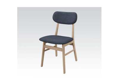 Rosetta II Blue Fabric & Whitewash Side Chair,Acme
