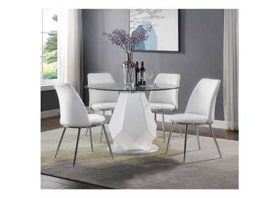 Image for Weizor White PU & Chrome Side Chair