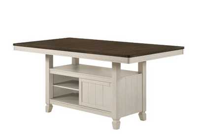 Image for Tasnim Oak Antique White Finish Counter Height Table