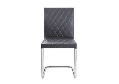 Ansonia Gray PU & Chrome Side Chair,Acme