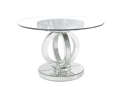 Image for Ornat Clear Glass, Mirrored & Faux Diamonds Dining Table