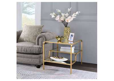 Astrid Gold & Mirror End Table