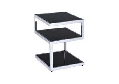 Image for Alyea Chrome & Black Glass Accent Table