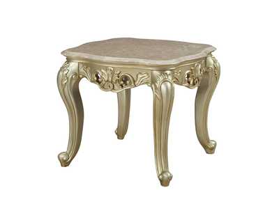 Gorsedd Marble & Antique White End Table
