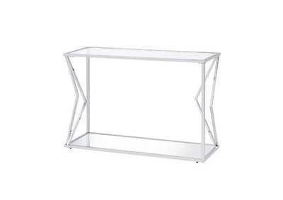 Image for Virtue Clear Glass Chrome Finish Accent Table