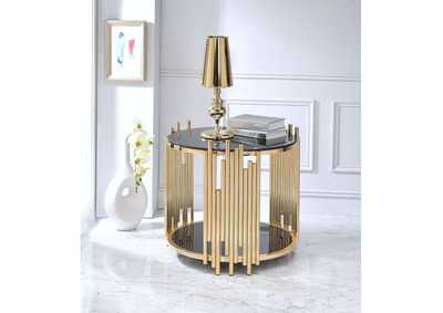 Tanquin Gold Black Glass End Table,Acme
