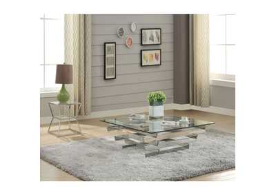 Salonius Stainless Steel & Clear Glass Coffee Table