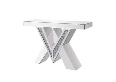 Noralie Mirrored & Faux Diamonds Accent Table