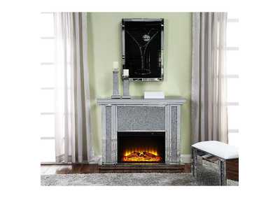 Image for Heibero Mirrored & Faux Stones Fireplace