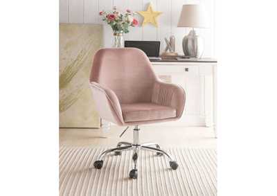 Eimer Peach Velvet & Chrome Office Chair
