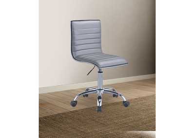 Alessio Silver PU & Chrome Office Chair
