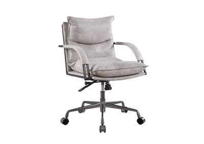 Image for Vintage White Top Grain Leather Haggar Executive Office Chair