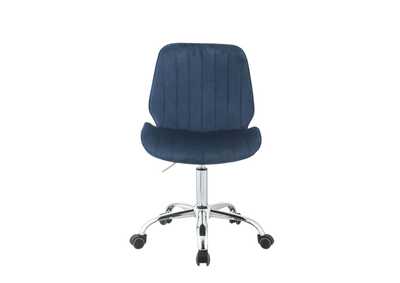 Image for Muata Twilight Blue Velvet Chrome Office Chair
