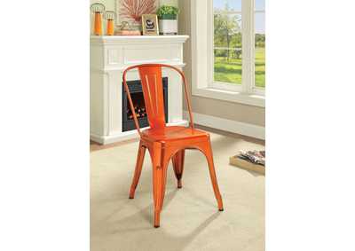 Jakia Glossy Orange Side Chair,Acme