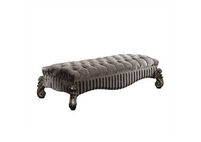 Image for Versailles Fabric & Antique Platinum Bench