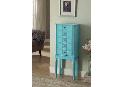 Image for Tammy Light Blue Jewelry Armoire