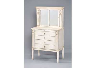 Image for Leven Antique White Jewelry Armoire