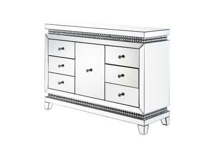 Image for Lotus Mirrored & Faux Crystals Inlay Accent Table