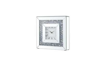 Image for Noralie Mirrored & Faux Diamonds Accent Clock