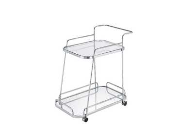 Image for Aegis Clear Glass Chrome Finish Serving Cart