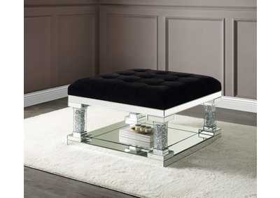 Image for Noralie Mirrored & Faux Diamonds Ottoman