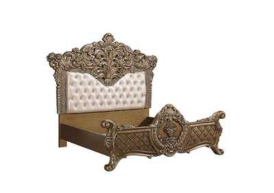 Image for Constantine Pu Leather, Light Gold, Brown & Gold Finish Eastern King Bed