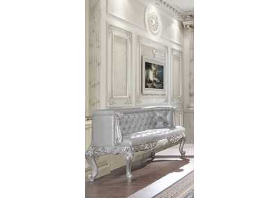 Image for PU Leather, Light Gold  & Gray Finish Valkyrie Bench