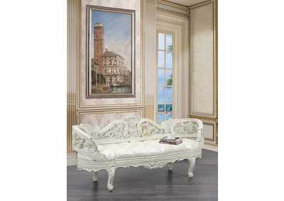 Image for Adara Antique White Finish Bench