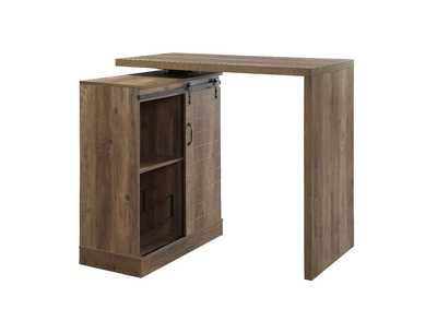 Image for Rustic Oak Finish Quillon Bar Table