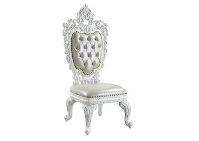 Image for Vanaheim Beige PU & Antique White Finish Side Chair
