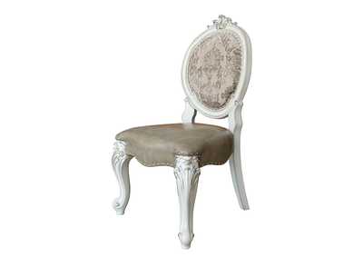 Versailles  PU & Bone White Finsih Side Chair,Acme