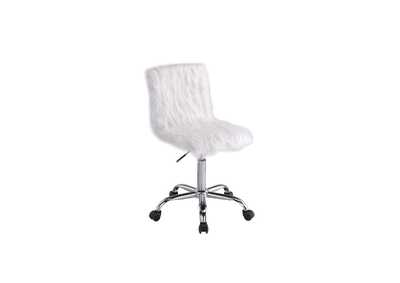Image for White Faux Fur & Chrome Finish Arundell Office Chair
