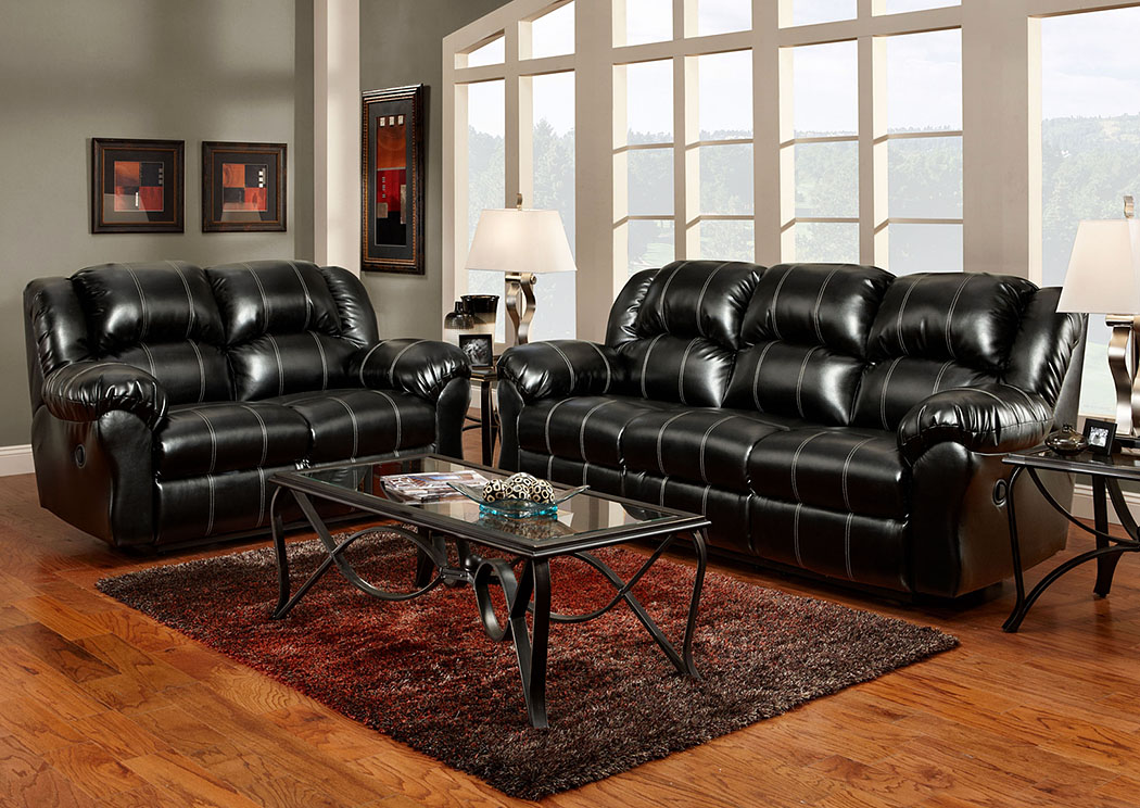 Taos Black Reclining Sofa & Loveseat,Affordable Furniture