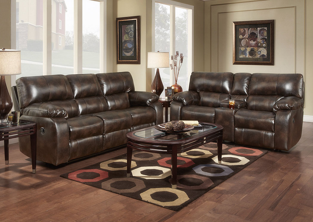 Canyon Chocolate Reclining Sofa & Loveseat,Affordable Furniture
