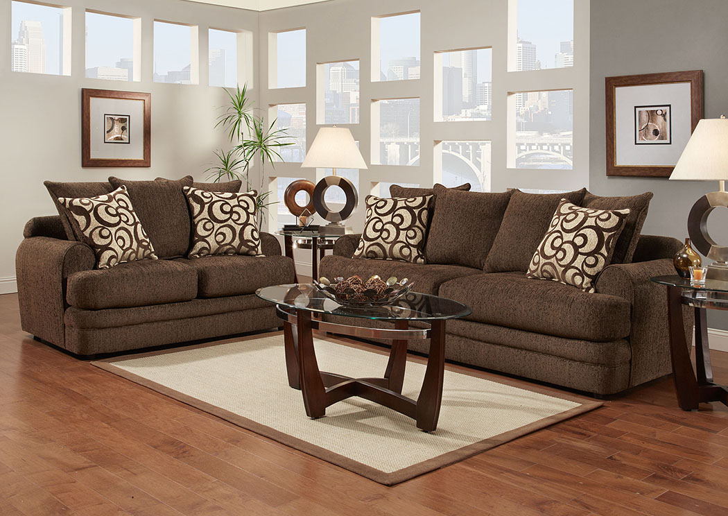 Walnut Sofa & Loveseat,Affordable Furniture