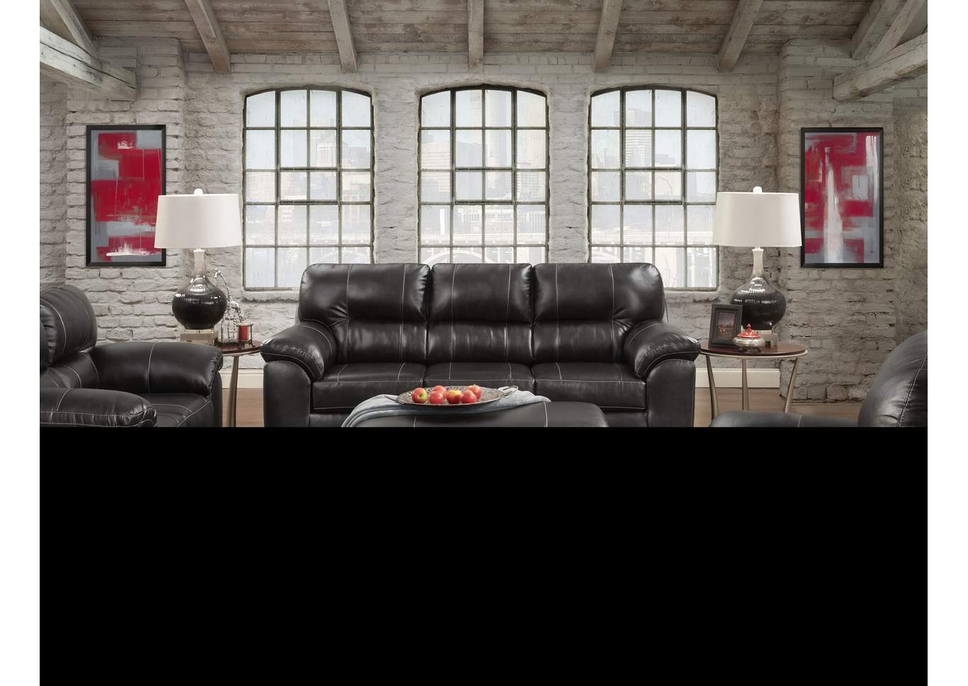 Austin Black Sofa,Affordable Furniture