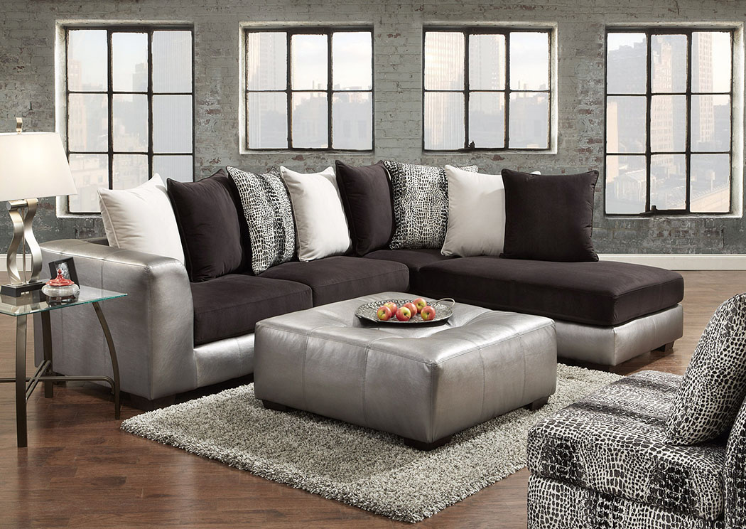 Shimmer Pewter Sectional Sofa,Affordable Furniture